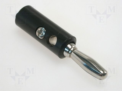 Жак бананщекер мъжки BC-002/B Щепсел; бананови 4mm; 60VDC; черен; с напречно гнездо